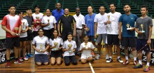 Winners display their prizes in the presence of officials of the GBA and NSC.