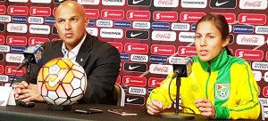Head Coach Mark Rodrigues and captain Ashley Rodrigues during last evening’s press briefing.