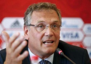 Jerome Valcke speaks as he attends a news conference during his visit to the southern city of Samara, one of the 2018 World Cup host cities, Russia, June 10, 2015.  (Reuters/Maxim Zmeyev/Files)