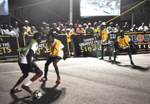 Part of the action in this year’s competition of the Guinness ‘Greatest of the Streets’ Tournament.