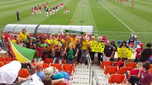 The Guyanese fans on hand to support and fuel the Lady Jags to their historic win yesterday against Guatemala. 