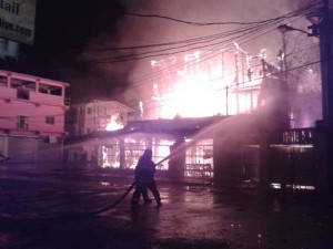 The Robb Street property ablaze in November 2014 