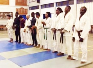 Members at the Rising Sun Judo club grading competition.