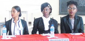 President’s College students who engaged in the debate yesterday, dressed as lawyers.