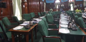 Opposition seats were empty after Jagdeo’s presentation.