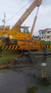 Ongoing works at the well site on Sixth Avenue, Diamond Housing Scheme.