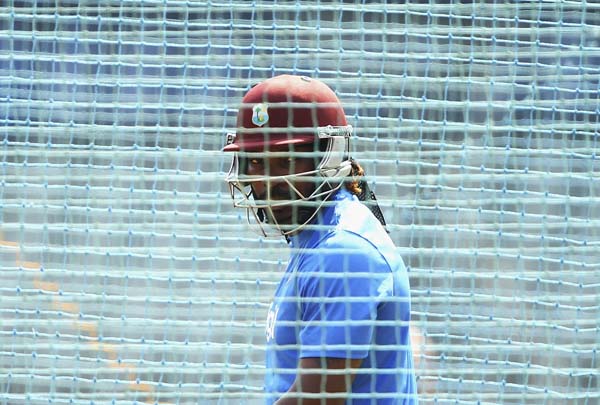 Chris Gayle means business even at training, India v West Indies, World T20 2016 semi-final, Mumbai, March 30, 2016 ©Getty Images
