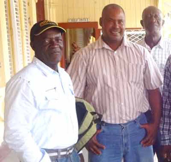 The three farmers, Phillip Johnson, Rawle Miller and Rupert Blackman following the ruling last month.