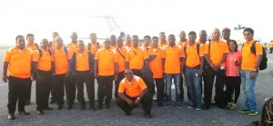 The Regal team just before their departure at the Cheddi Jagan International airport.  