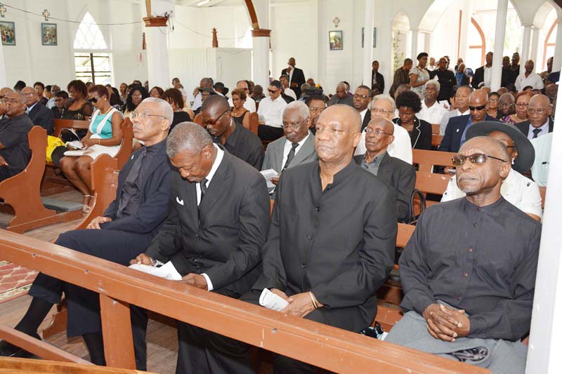  A section of the packed St. Anthony’s of Pagua Parish, Buxton where relatives, friends and former colleagues gathered to pay last respects to the late Mr. William Haslyn Parris.