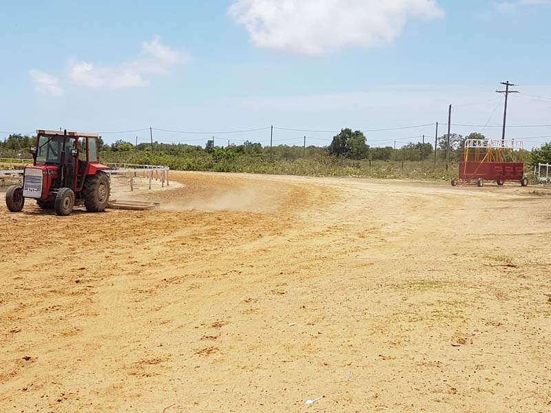 Preparation work is ongoing at the Bush Lot Race track to make it ready for a promised exciting event. 