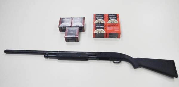 Police recovered this shotgun and nearly 200 rounds of ammunition after a traffic stop (Port Authority photos)