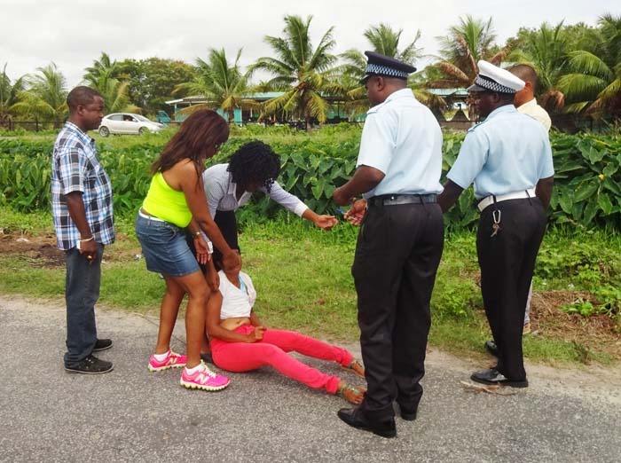 The woman’s distraught stepmother collapsed at the scene and had to be revived.