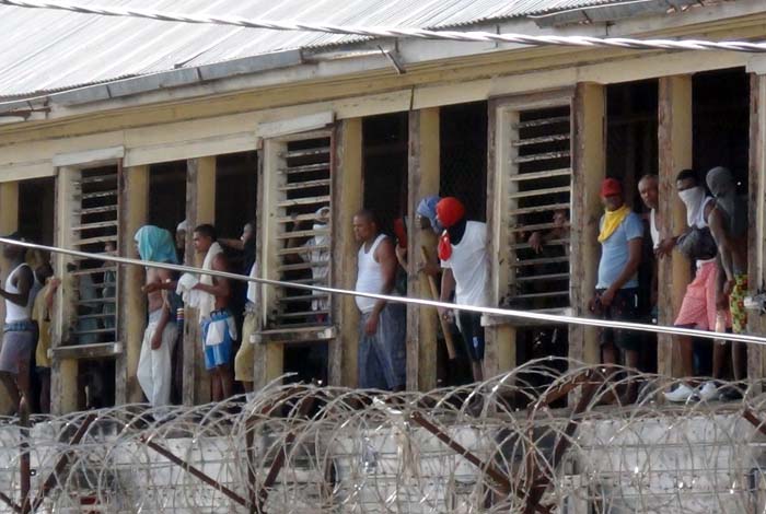 A scene of the Camp Street Prison during the recent unrest.