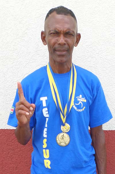Llewellyn Gardner won the Srefidensi 10K Marathon in Paramaribo last year on his 59th birthday.