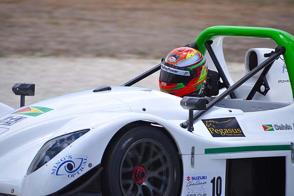 Calvin Ming in action during last weekend’s Festival of Speed in Barbados.