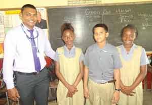 The three Environmental Prefects and Director of Solid Waste Management, Walter Narine.