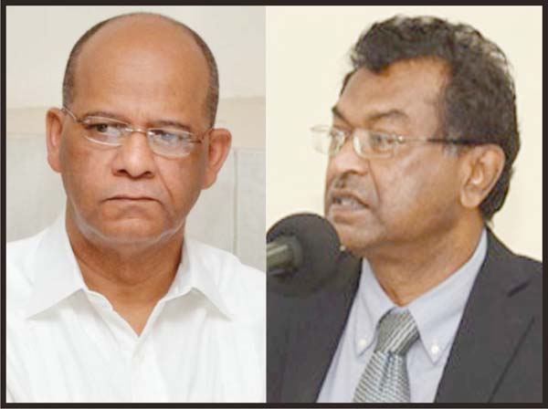 PPP General Secretary, Clement Rohee (left) and Minister of Public Security, Khemraj Ramjattan