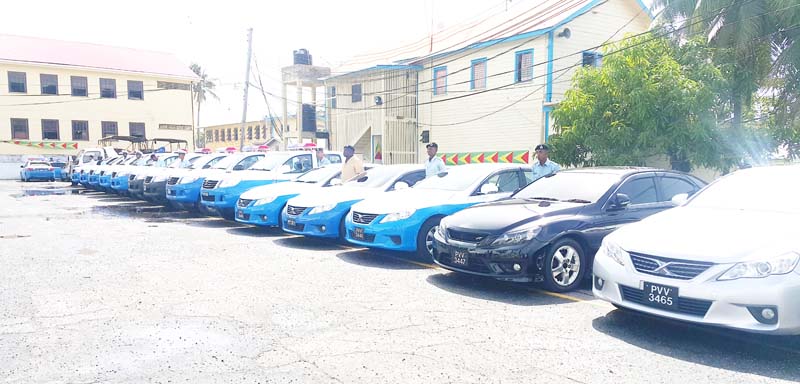 The vehicles which were handed over to the force yesterday.