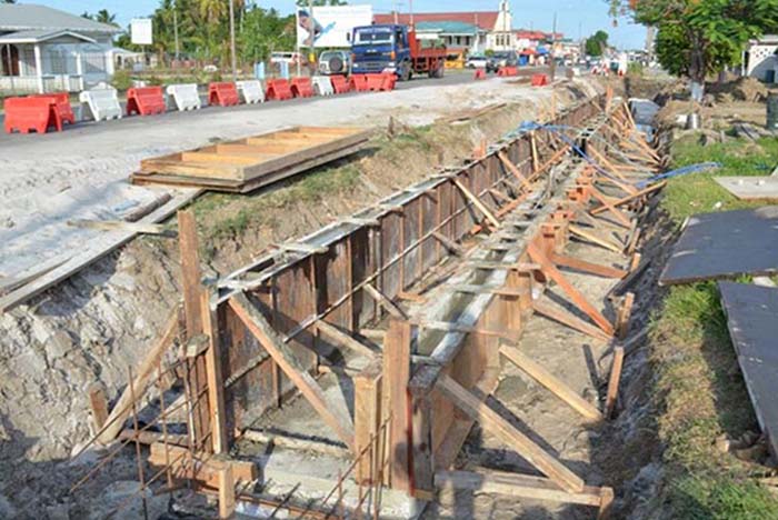  Works being carried out on a section of the West Coast Demerara highway.