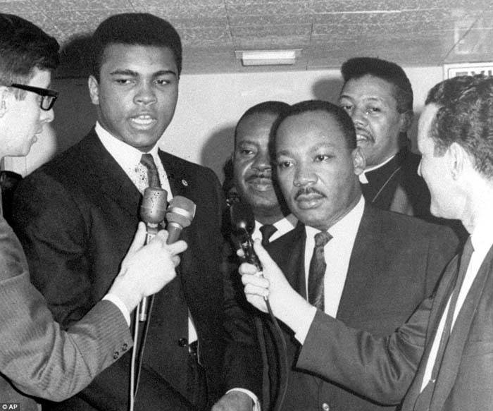 Ali with Martin Luther King in 1967. As well as a boxer, Ali is seen as an important figure in the US Civil Rights movement.