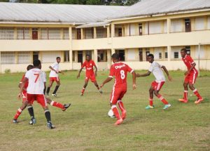 Flashback! Part of the action in a match in the Digicel Nationwide Schools Football Competition.