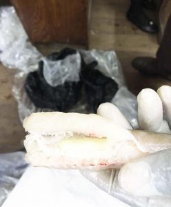 A sample of the Cocaine found neatly packed in a Fish.