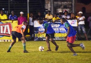 Part of the action between defending champion Sparta Boss and Holmes Street of Tiger Bay.