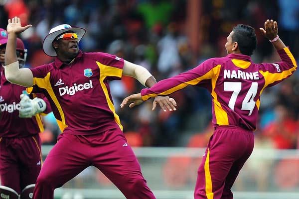 Sunil Narine and Kieron Pollard returned to West Indies’ side after a lengthy layoff © AFP.