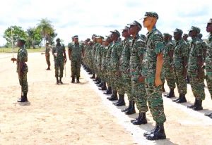 The new soldiers at the Tacama, Berbice River base.