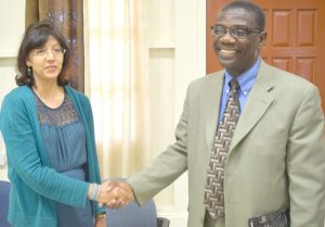 Promoted; new Deputy Commissioner General of GRA, Hema Khan; with Chairman Rawle Lucas, after the announcement