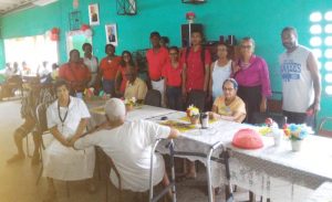 Scotia Bank representatives and residents at Uncle Eddie's Home.