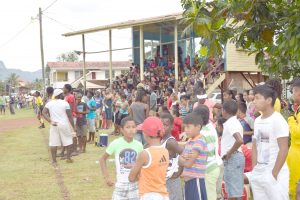 Part of the crowd that attended one of the Digicel Schools Football Championship 2016 matches at Mahdia.
