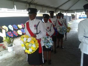 Ranks waiting in line to lay their wreaths