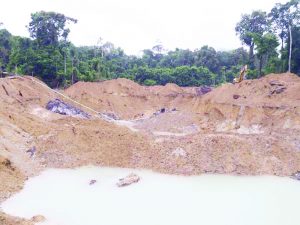 The mining pit which collapsed at Konawaruk and killed 18 year old Reynold Williams