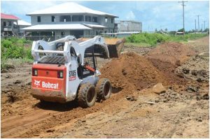 Equipment deployed by a private company to fix access road