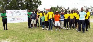 Teams during the assembly of the B Division youth group cavalcade of sports held recently.