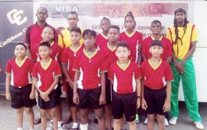 Guyana National Pre-Cadet Table Tennis Team with Coaches after arriving in Jamaica.