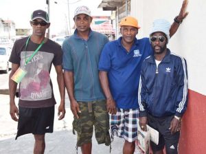 President of the William ‘The Conqueror’ France Differently-abled Athletic Club (2nd right) poses with members (from left) David Campbell, Garvin Jeffers and Godfrey Williams. 