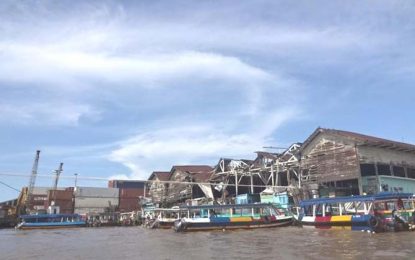 Repairs yet to be effected on Stabroek Wharf