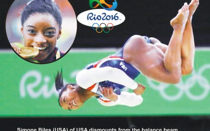 Coronation complete  as Biles wins all  around gold