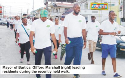 Bartica residents support  Green Sensitisation Walk