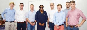 Minister Annette Ferguson with the Delft University students.