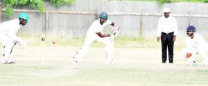 Rajendra Chandrika gathers runs on the off-side. 