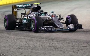 Rosberg took pole position for Sunday’s Singapore Grand Prix at the Marina Bay Circuit. (AP)