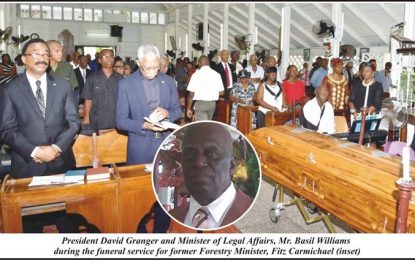 Guyana says farewell to former Forestry Minister, Fitz Carmichael
