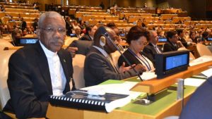 President David Granger and Minister of Foreign Affairs, Carl Greenidge, at the71st Regular Session of the United Nations General Assembly (UNGA) in New York, USA.