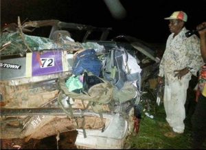 The Route 72 minibus that was involved in the accident.