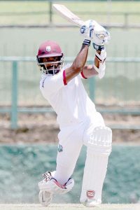 Opener Rajendra Chndrika struck his second half-century of the game with a top score of 68. (Photo courtesy WICB Media)