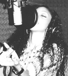 Thompson during one of the recording sessions.